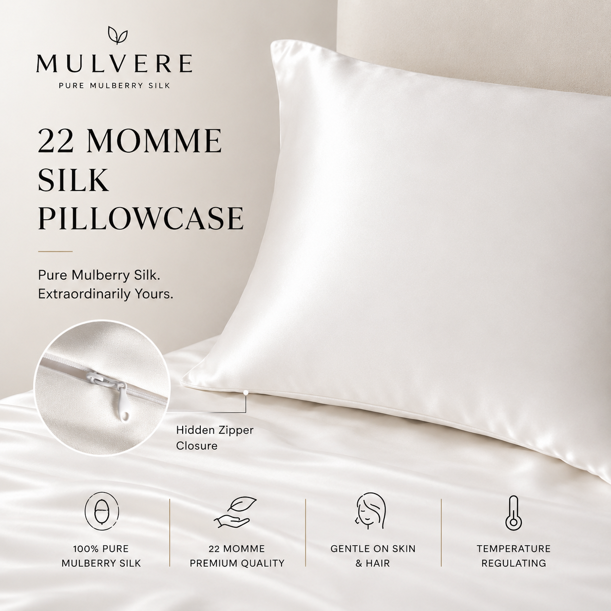 The Silk Pillowcase – Zipper Closure