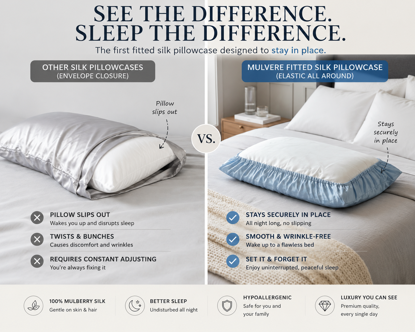 The Fitted Silk Pillowcase